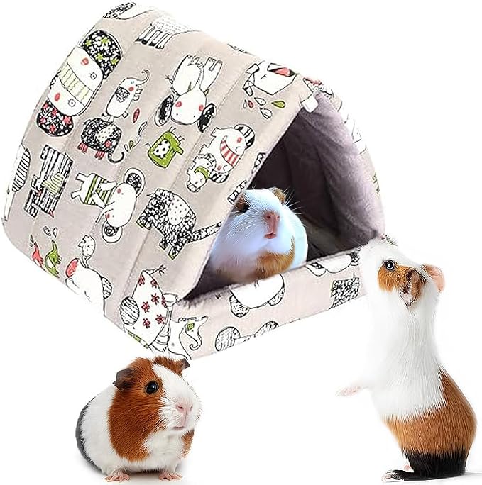Guinea Pig Hideout Cozy Cotton Washable Tent for Small Animals | Hamster Bed, Portable House Cage Accessories Bunny Hedgehog Mouse Chinchillas Ferrets Bearded Dragons Rats (6.8"x7.4")