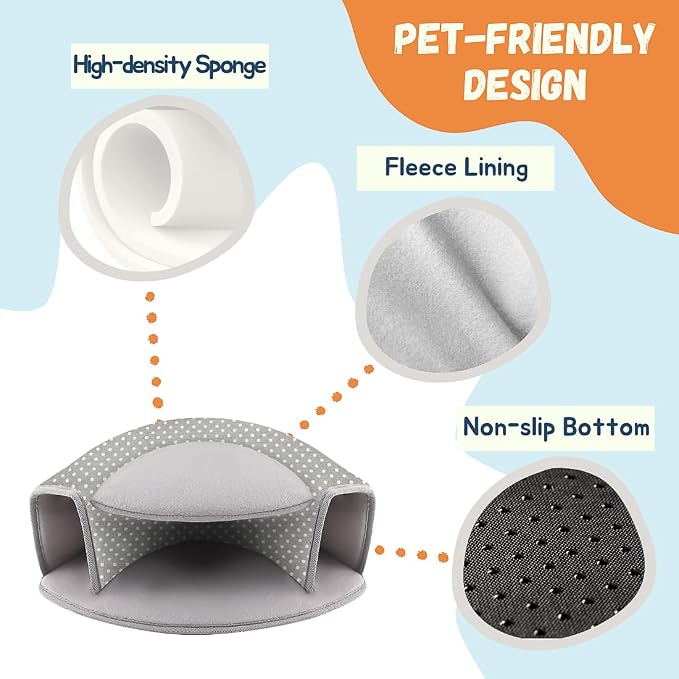 Guinea Pig Hideout, Interactive Guinea Pig Tunnel Bed, Washable | Small Animal Tubes Toys Cage Accessories for Ferret Bunny Chinchilla