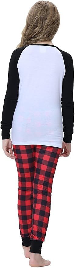 YIJIU Christmas Pajamas Cute Deer Print Long Sleeve Totem PJS Set