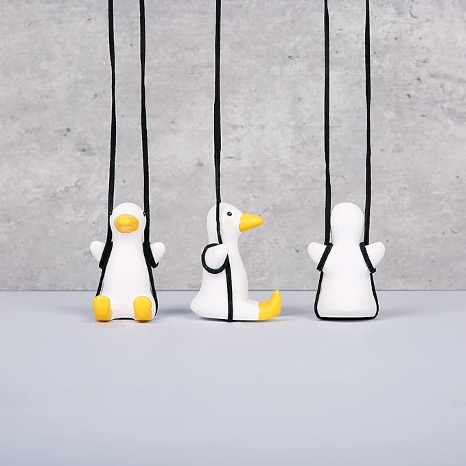 YGMONER Cute Swinging Duck Car Rear View Mirror Hanging Accessories Funny Car Interior Decor Gifts for Women Men (Duck)