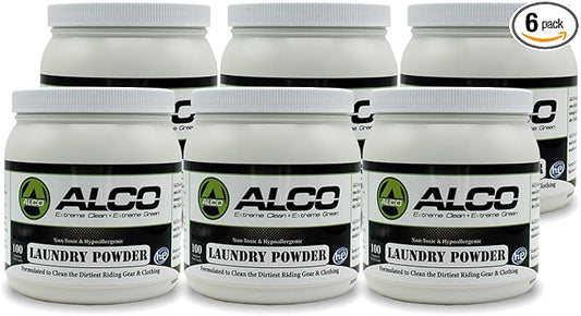 ALCO Laundry Powder - Powerful Stain Removal - Hypoallergenic and Unscented Formula for All Fabrics including Riding Gear, Gym, Baby and Delicate Clothing - 2 lbs, Pack of 6