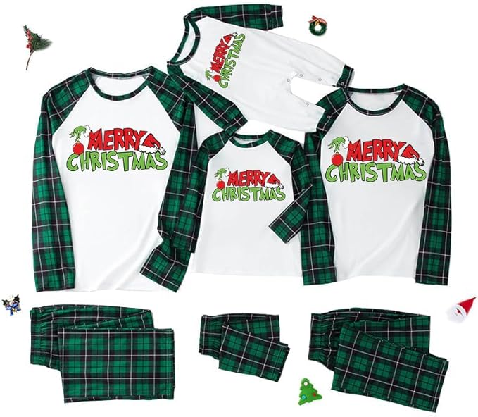 TEERAPHIQUE Christmas Pajamas for Family,Family Holiday Pajamas Matching Sets,Xmas Jammies for Couples