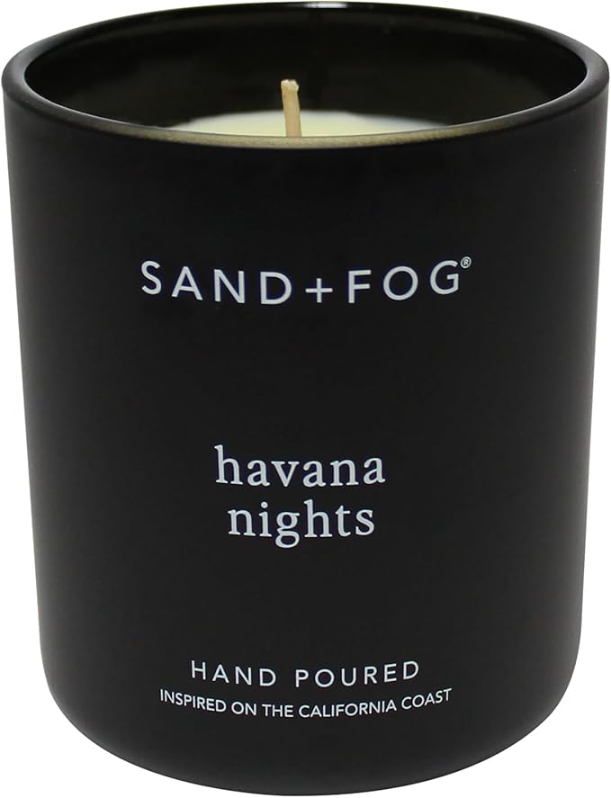 Sand + Fog Scented Candle - Havana Nights – Additional Scents and Sizes – 100% Cotton Lead-Free Wick - Luxury Air Freshening Jar Candles - Perfect Home Decor – 10oz