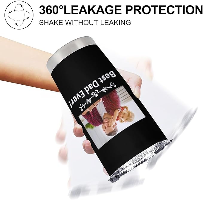 Personalized Picture Tumbler for Men Women, Insulated Stainless Steel Travel Mug, Custom Photo Image & Text on Coffee Cup, Gift for Dad Mom Families Friends,Multi Color