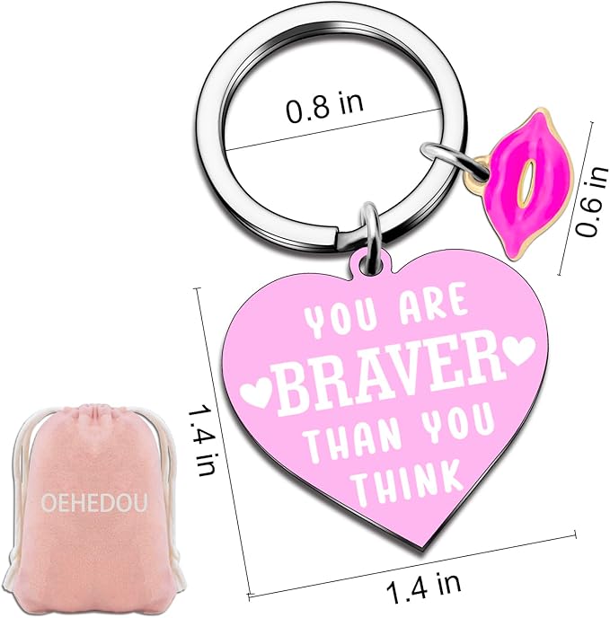 OEHEDOU Womens Girls Pink Keychain Inspirational Gifts For Women Teen Girls Daughter Trending Items Lovely Teen Girl Gifts