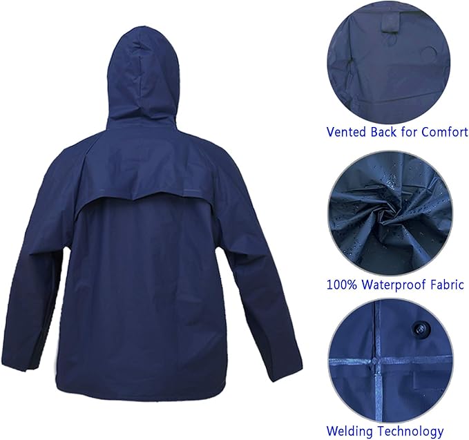 Ultra-Lite Rain Suit for Men Women Waterproof Protective Rain Coat with Pants 2 Pieces Rain Gear