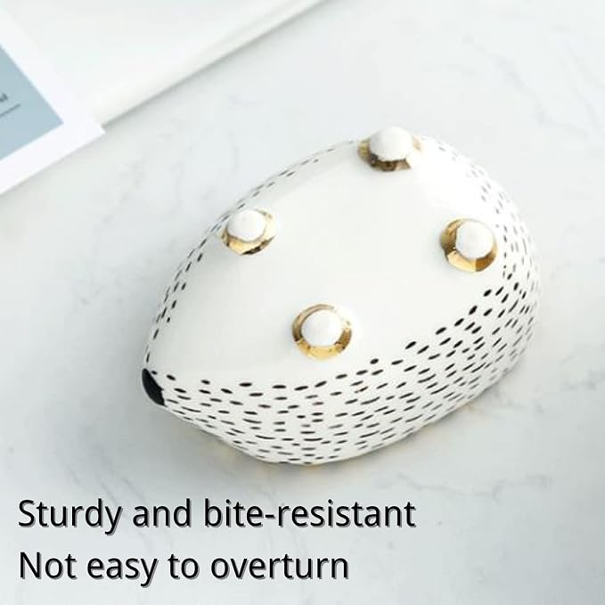 Hedgehog Bowl - Ceramic Small Animal Food Bowl Water Dish Feeder Chew Resistant Prevent Tipping for Hedgehog Hamster Sugar Glider Rat Gerbil Mice Small Animal Cage Accessories (Hedgehog Shape)