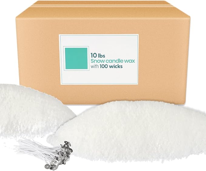 10 lb Pearl Wax Sand DIY Set with 100 Wicks, Reusable, Continuous Burning, Unscented Candle Powder, Designed for Handmade Candles, Wedding Celebrations and Party Decorations