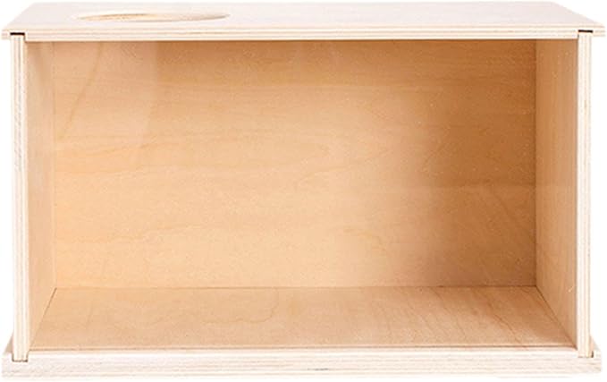 DIY Wooden Hamster Digging Box Enclosure with Transparent Observation Window, Easy Cleaning Multipurpose Stable Structure with Lid for Small Animals- Size L