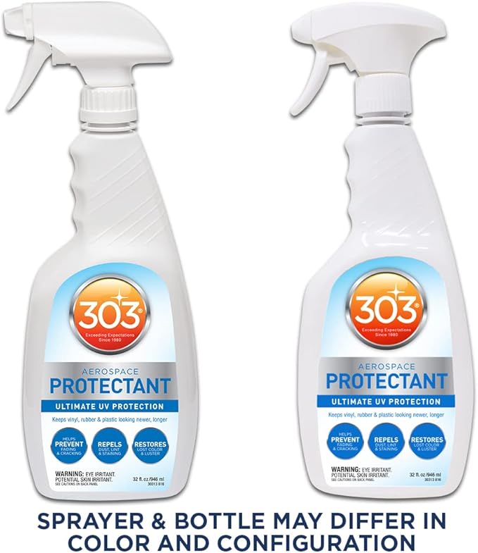 303 Products Aerospace Protectant Spray, UV Protection, Repels Dust, Dirt, & Staining, Matte Finish, Restores Like-New Appearance, Outdoor Cleaning Supplies 32 Fl. Oz. (6 Pack)