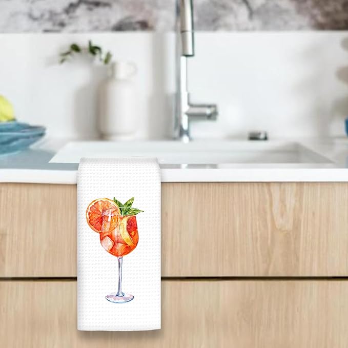 Aperol Spritz Gifts Decor Kitchen Towels, Gifts for Aperol Spritz Lovers Hand Towels, AperolSpritz Cocktail Dish Tea Towels for Kitchen Home BarDecor, AperolSpritz Bar Cart Decor, 16x24Inches