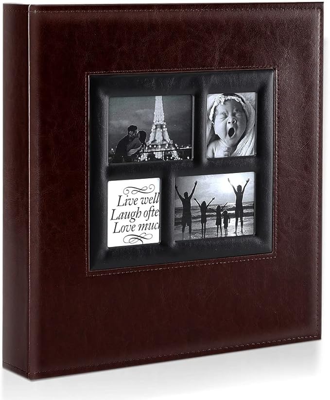 Ywlake Photo Album 4x6 600 Pockets Photos, Extra Large Capacity Family Wedding Picture Albums Holds 600 Horizontal and Vertical Photos Brown
