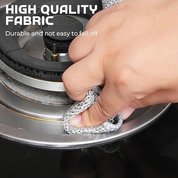 Multipurpose Wire Dishwashing Rags for Wet and Dry, 2024 Reusable Non Scratch Metal Wire Dishcloth, Upgrade Metal Scrubbing Pads Sponge Clean for Home Kitchen Stove Tops (20Pcs)