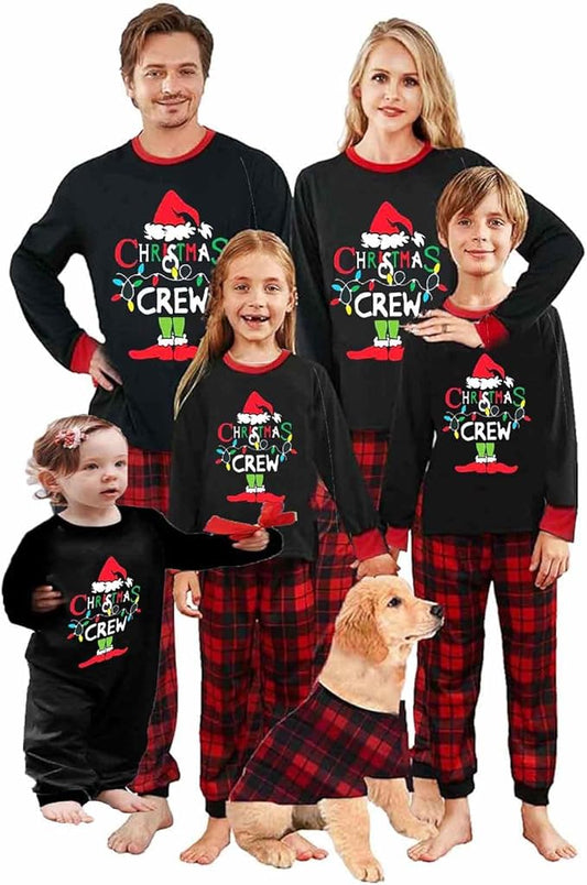 Christmas Family Pajamas Matching Sets, Matching Christmas Pjs For Family and Dog, Holidays Jammies Family Pjs Set