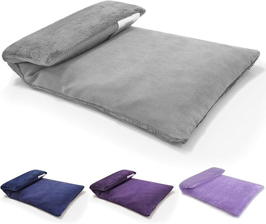 Microwavable Heating Pad with Washable Cover 13x7 Inch Flaxseed Microwave Hot Pack, Lavender Scent, Moist Warm Compress for Relaxation, Non-Electric & Portable