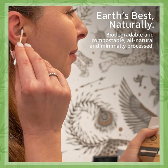 Ibambo 100% Bamboo Ear Cotton Swabs (5000-Pack) | Double Tipped Cotton Buds for Ear | Biodegradable Beauty & Personal Care Items | FSC Certified & Hypoallergenic | For All Ages & Pets