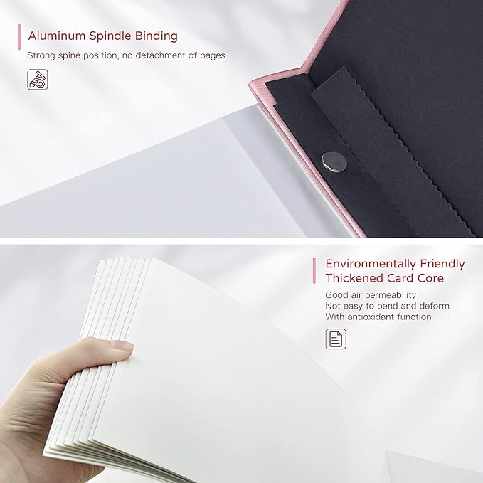 Popotop Large Photo Album Self Adhesive 4x6 5x7 8x10 Scrapbook Album DIY Picture Book,Gifts for Mom,Family Baby and Wedding,with Metal Pen and Plastic Board