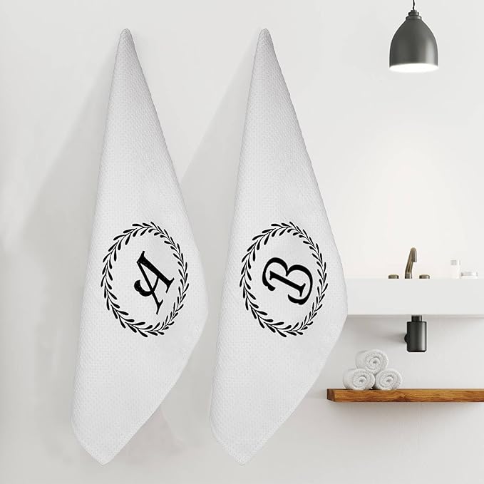 Monogrammed Hand Towels Name Ini-tial Letter X Kitchen Dish Tea Towels,Personalized Monogram Gifts for Women Wife Mom,17x23 Inch,for Kitchen Bathroom Decorative