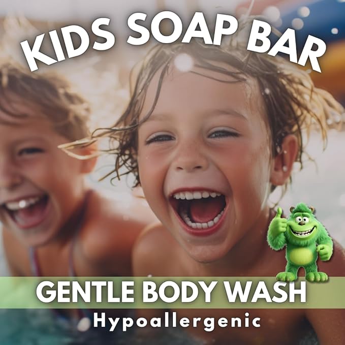 KELEBS Hypoallergenic Kids Soap Bar 7 Bars - Organic & Gentle Chamomile Body Wash for Children - Natural Ingredients, Fun Bath Time | Value pack