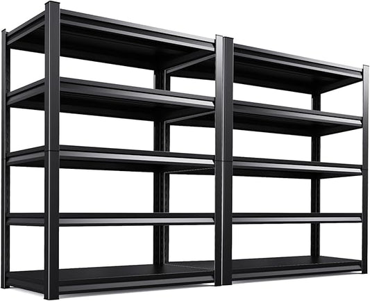5-Tier Garage Shelving Heavy Duty, 3000LBS Garage Shelves, Adjustable Metal Shelving Unit, Garage Storage Shelves, Utility Rack Shelf, Shelves for Garage Storage, 72" H×45.7" W×20" D, 2 Pack
