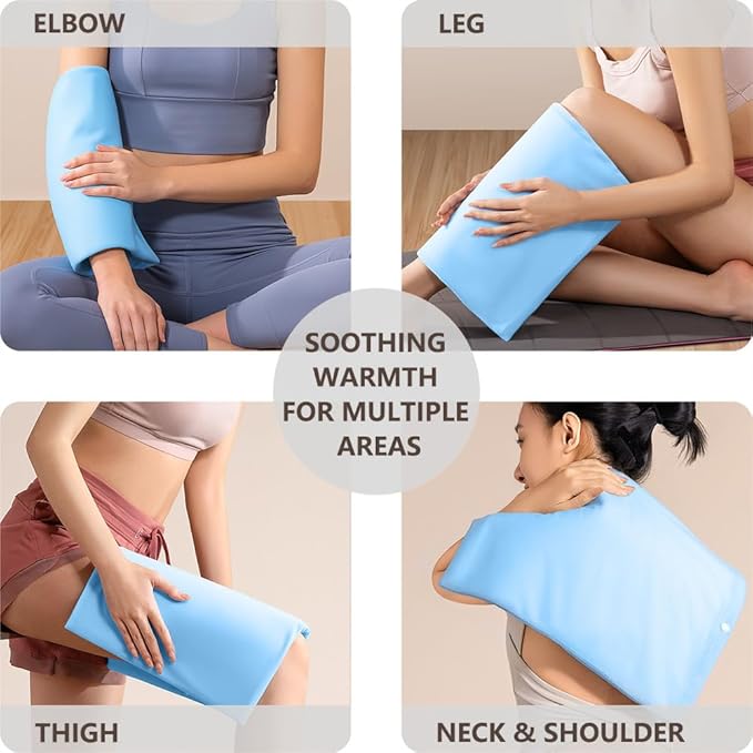 Boncare® Stay-On Small Vinyl Electric Heating Pad for Neck and Shoulders and Back Without Auto-Off, Low & High Heat Levels, Waterproof Hot Heat Pad with Washable Cover (12"x15", 3-Pack)