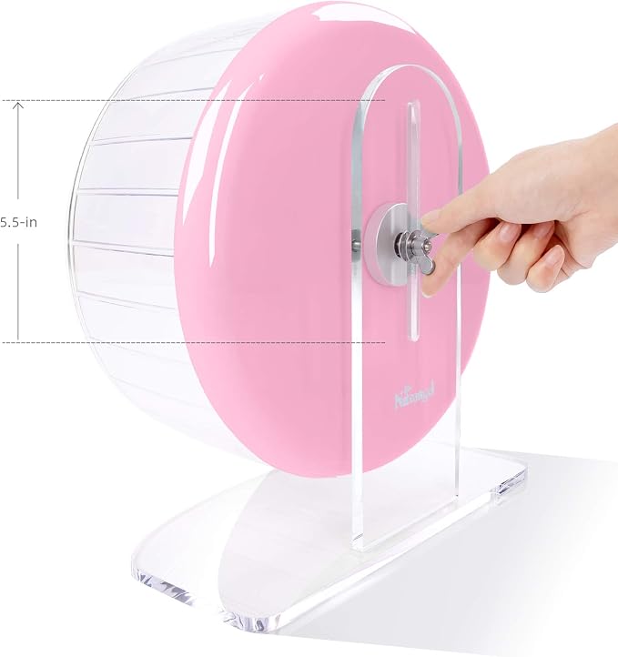 Niteangel Super-Silent Hamster Exercise Wheels: Quiet 11 inch Running Wheel | Can 11.6-15.4" Adjustable Height - No Bend Back Spinner Running for Dwarf Syrian Hamster Gerbils Mice Or Other Small Animal