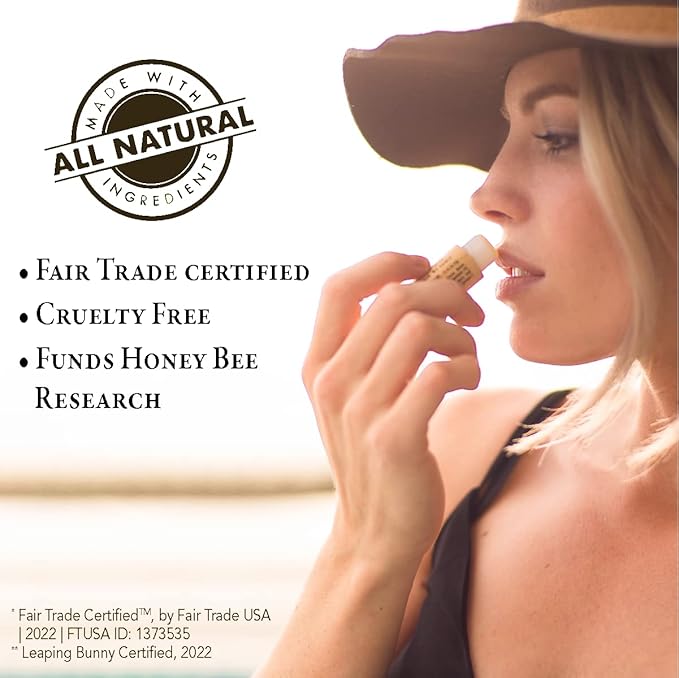 Bee Bella Lip Balm, Cherry, 3 Pack - Moisturizing Lip Care, 100% Natural, Original Organic Beeswax with Vitamin E, Handmade in USA, Gift Item
