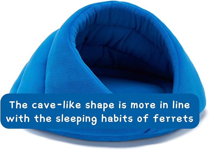 Ferret Bed Cave and Hideouts Comfortable，Hideaway Bed Accessories for CageBeds and Hideouts Safe & Cozy for All Ages Ferrets (Blue)
