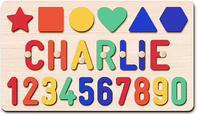 Name Puzzle Baby Gifts for Girl Boy, Baby Todder Christmas Birthday Gift for 1 Year Old, Toys for Montessori Learning