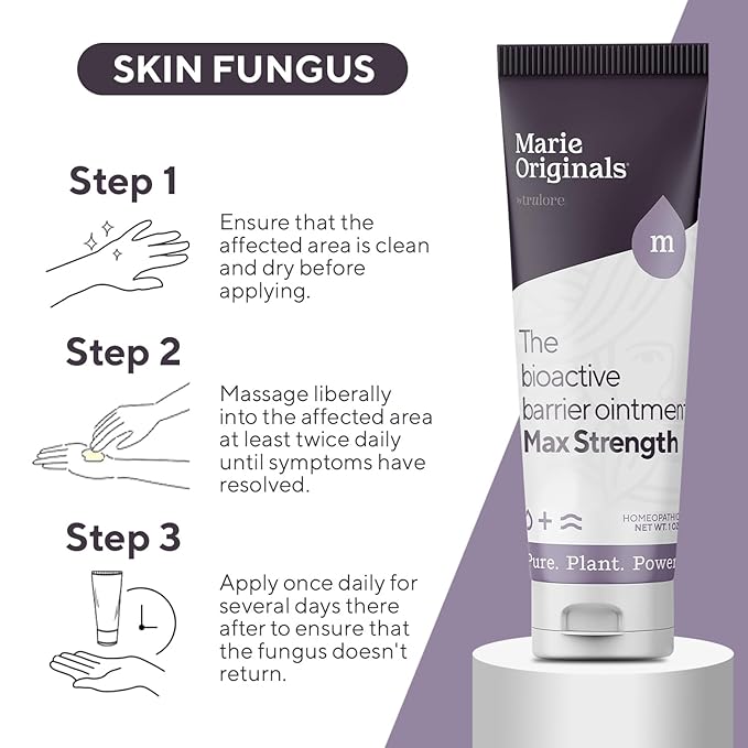 Marie Originals Bioactive Barrier Ointment | Plant-Powered Formula - Rapid Relief for Jock Itch, Ringworm, Anti-Itch, Skin, & Nail Fungus - Fast Recovery Solution -1oz