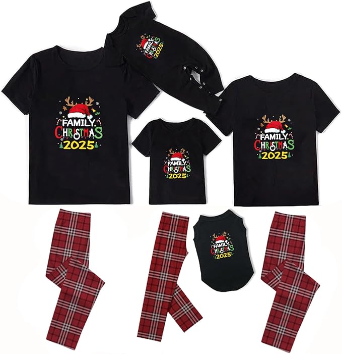 Family Christmas Pajamas Matching Sets Holiday Xmas Party Family Sleepwear Set Jammies for Couples