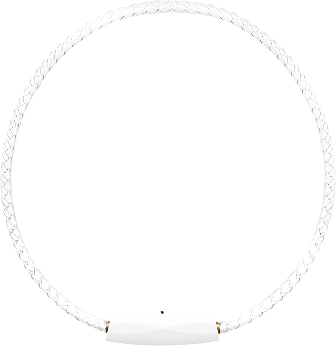 Airvida M1 Ionic Wearable Air Purifier (White-19.6 inches) – Up to 99% Pollutant Removal Rate, Stylish & Lightweight with 3 Modes, Titanium Necklace & Clip, Silent Operation, 20g