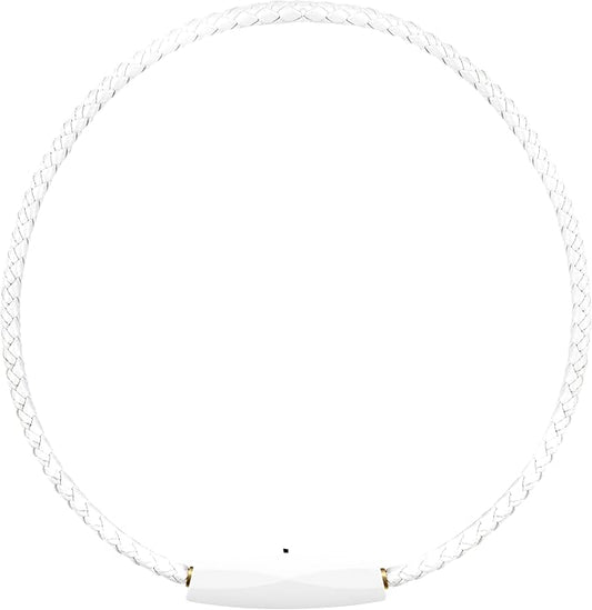 Airvida M1 Ionic Wearable Air Purifier (White-19.6 inches) – Up to 99% Pollutant Removal Rate, Stylish & Lightweight with 3 Modes, Titanium Necklace & Clip, Silent Operation, 20g