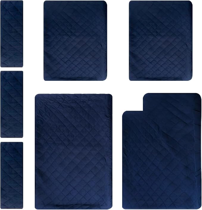 Ferret Cage Liner Set Washable for Ferret Nation & Critter Nation Cage | Waterproof Ferret Cage Accessories for Small Animals Ferret Rat Chinchilla Hedgehog, Double Unit Combo (Dark Blue)