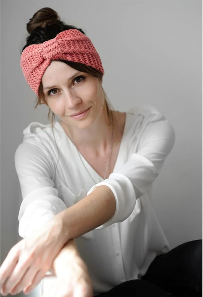 DRESHOW Winter Knit Chunky Headbands for Women Crochet Turban Knitted Ear Warmer Fashion Head Wrap 6 Pack