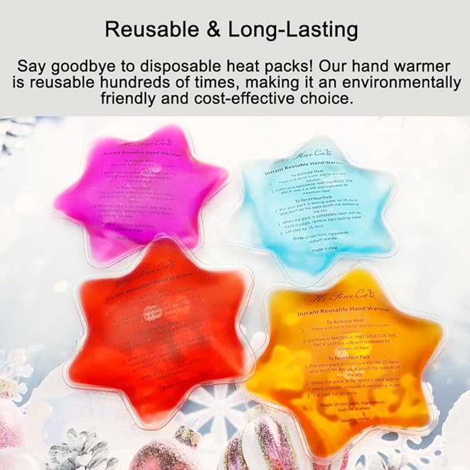 Instant Reusable Hand Warmer - Click Heat Pack for Winter Outdoor Activities - Long Lasting Warmth Perfect for Cold Hands Ideal for Cold Weather, Skiing, Camping & Gifts