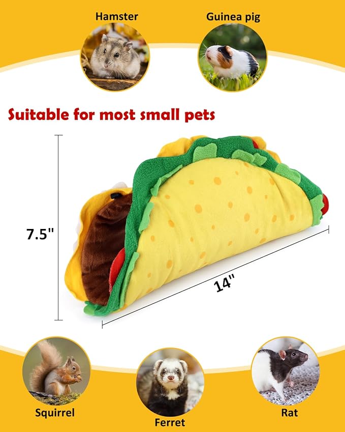 Percozzi Taco Hamster Hammock Hideout Tunnel House Rat Toys Cage Accessories Bed Ferrets Guinea Pigs Chinchill Sugar Glider Small Animal Habitat