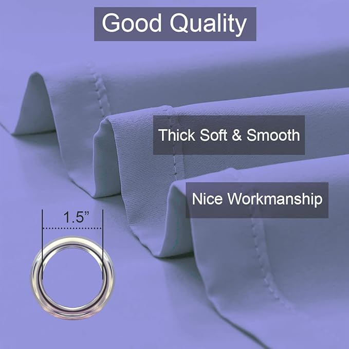 LA PALMA Thermal Insulated Blackout Darkening Grommet Living Room Curtains Window Drapes for Bedroom Pack of 2 Panels