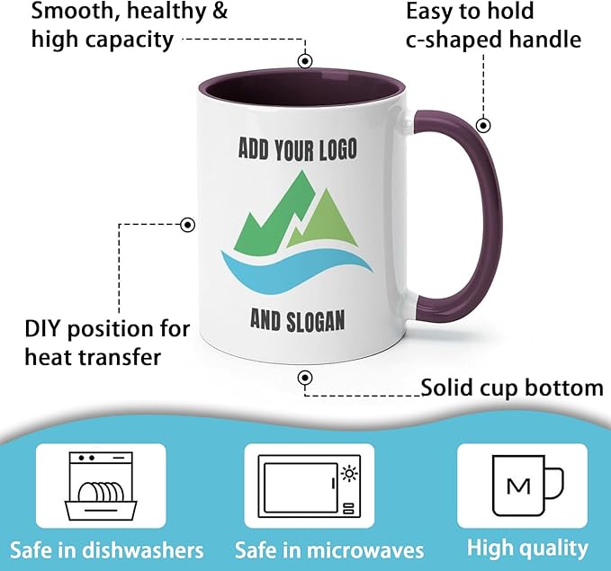 Custom Mug - Personalized Coffee Mug with Image, Logo, or Text | Custom Photo Cup | Customized 11 Oz Ceramic Tea Cup Taza Personalizadas Custom Gifts for Men & Women