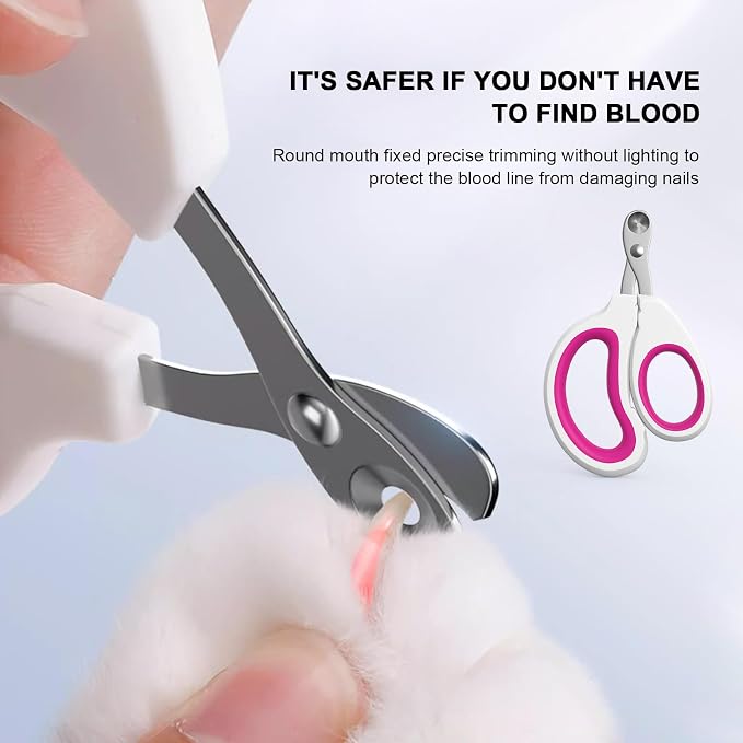 Aogeili Cat Nail Clippers - Stainless Steel, Non-Slip, Safe for Small Pets | Practical Pet Nail Clipper For Small Animals. Ergonomic Non-Slip Handle For Safe, Easy Trimming At Home For Kittens & Puppies