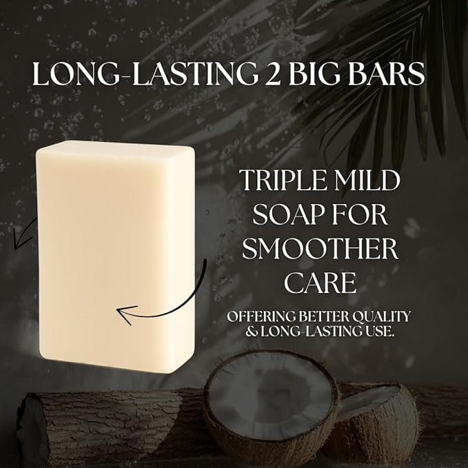 Unscented Bar Soap | Only 7 Ingredients | For Sensitive Skin, Face & Body Wash | Natural Moisturizing Formula with Organic Coconut Oil, Shea Butter & Olive Oil | 2 Pack