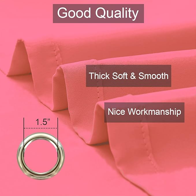 LA PALMA Thermal Insulated Blackout Darkening Grommet Living Room Curtains Window Drapes for Bedroom Pack of 2 Panels