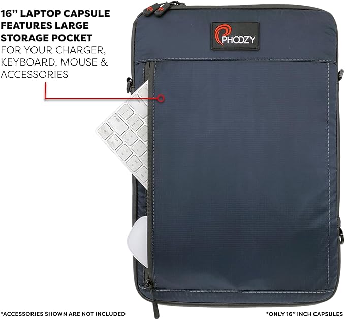 PHOOZY Insulated Thermal Sleeve for Laptops, iPads, MacBooks & Similar Sized Tablets or Laptops up to 16" - Patented NASA Thermal Technology Extends Battery Life in The Cold (Black)