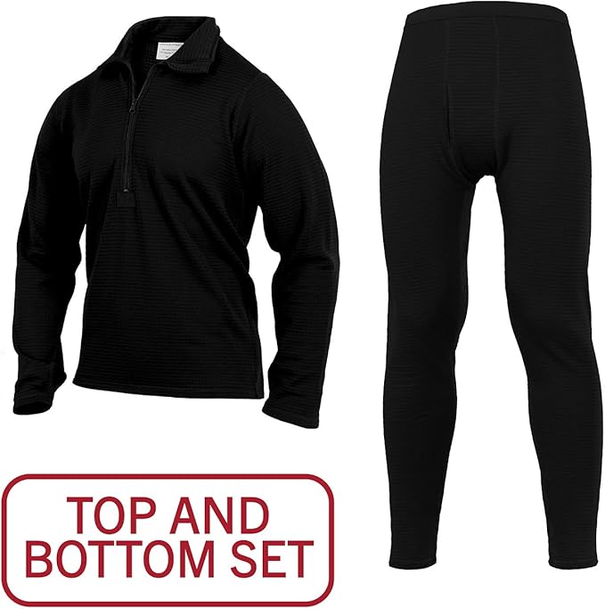 Rothco ECWCS Gen III Mid-Weight Underwear Top & Bottom Set (Level II) Tactical Grid Fleece Thermals