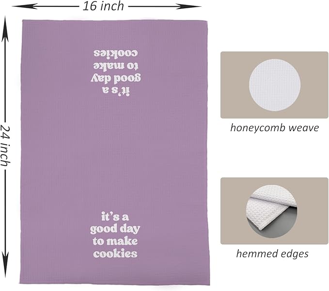 Baking Towels, Tea Towels for Baking, Gifts for Bakers Cookie Lovers Cooks, Baking Gifts for Women Bakers, It's a Good Day to Make Cookies Kitchen Towels, 16x24 （10）