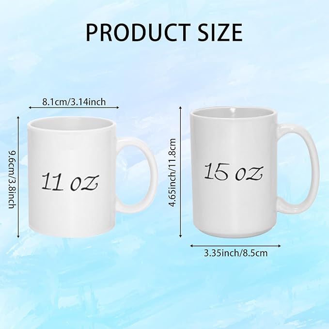 Personalized Coffee Mug with Photo, Logo or Text - Customized Gift Idea for Men & Women, Mom, Dad, Friends - Christmas Birthday Valentines Gifts, Party Favors Tea Cup - White/Light Blue