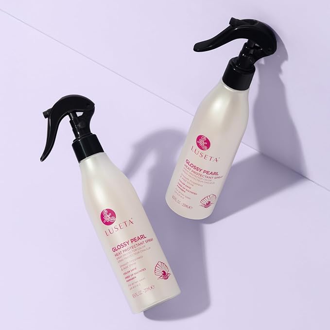 Luseta Glossy Pearl Heat Protectant Spray Smoothing Thermal Protection Treatment Enhance Shine and Add Strength for All Hair Types Protect Hair from Heat Damage 8.5oz