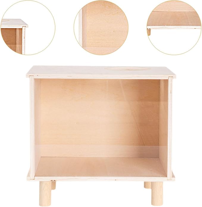 Hamster Digging Box DIY Hamster Cage Decor Burrow Box Toy with Acrylic Window for Activity Suitable for Hamster Enclosure and, M
