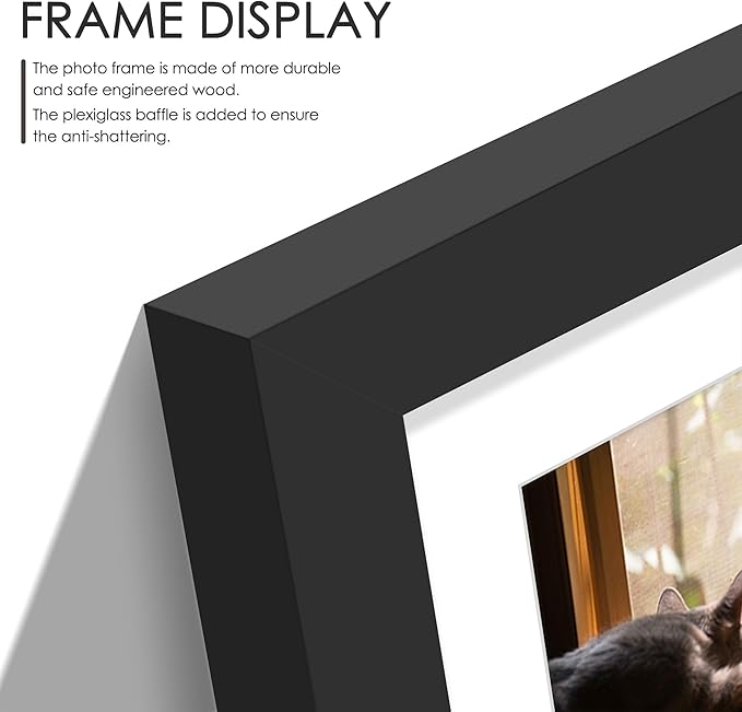 11x14 Collage Picture Frame, 4x6 Collage Picture Frame, Displays Five 4x6 inch Photos, or 11x14 (Without Mat) Wall Decor Wall Hanging or Tabletop, Black.