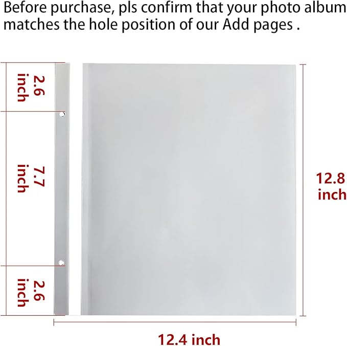 Vienrose Photo Album Self Adhesive Refill Pages for 13x12.6 inch Photo Album (10 Sheets/ 20 Pages)